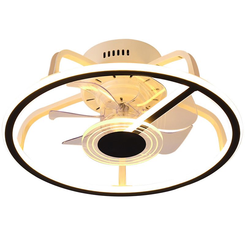 7-Blade Modernism Ceiling Fan Metallic Fan with Light for Living Room