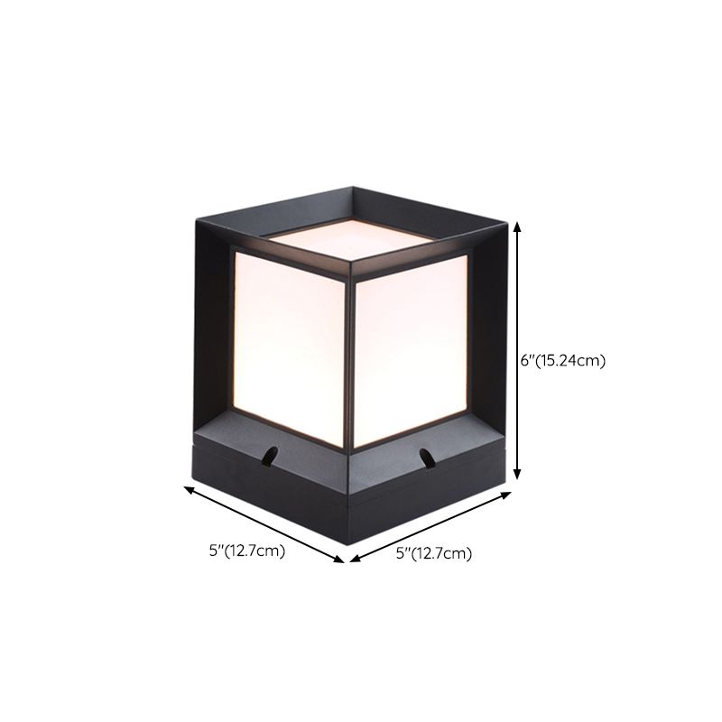 Modern Simple Aluminum Outdoor Light Rectangle Shape Solar Energy Pillar Lamp for Outdoor