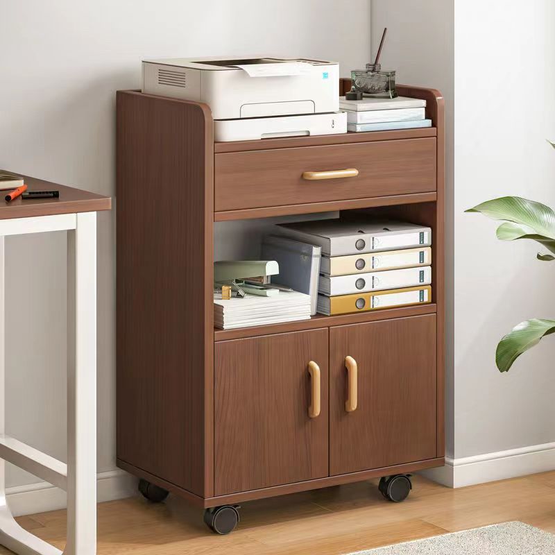 Modern Cabinet Wood Drawers Storage Shelves Filing Cabinet with Wheels