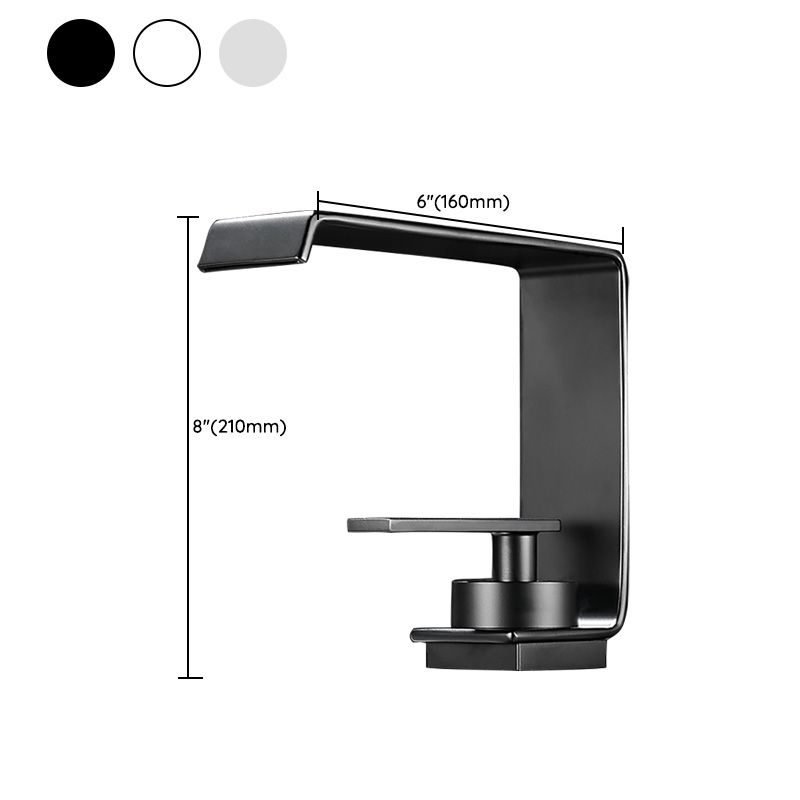 Unique Sink Faucet Bathroom Brass Solid Color Waterfall Spout Faucet