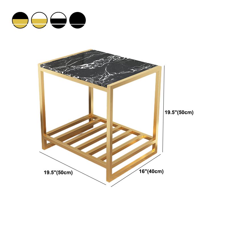 Glam Faux Marble Bedside Cabinet 19.68" Tall Accent Table Nightstand