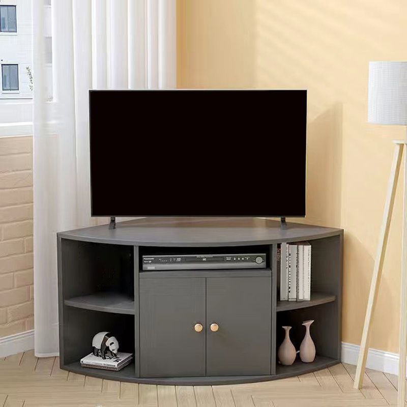 Contemporary Corner TV Stand Engineered Wood TV Cabinet with Door