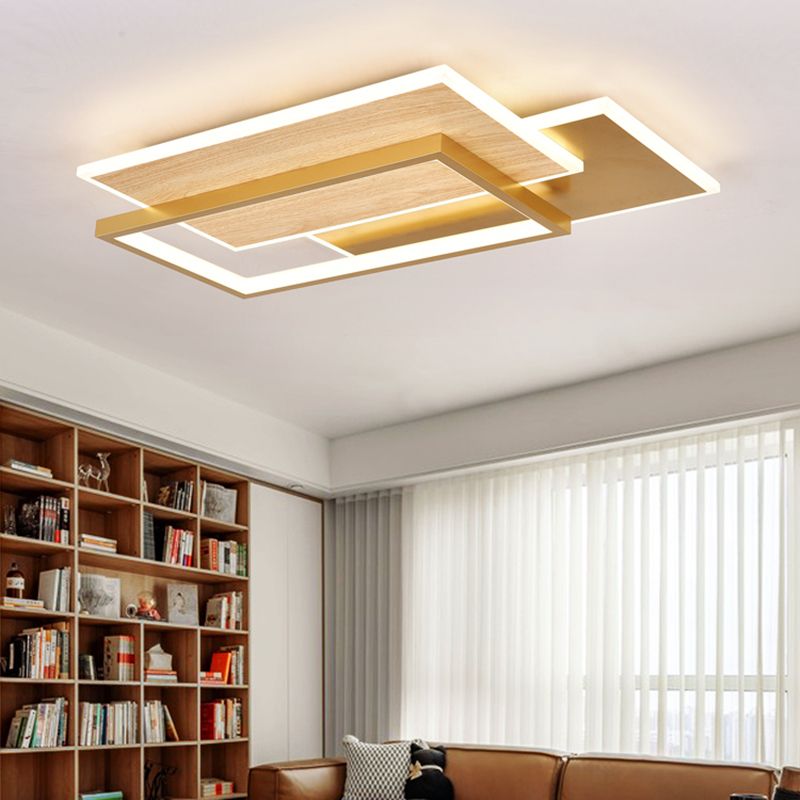 Contemporary Flush Light Rectangular LED Ceiling Lighting for Living Room