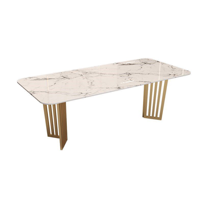 Rectangular Shaped Conference Table 2 Legs Writing Desk in White