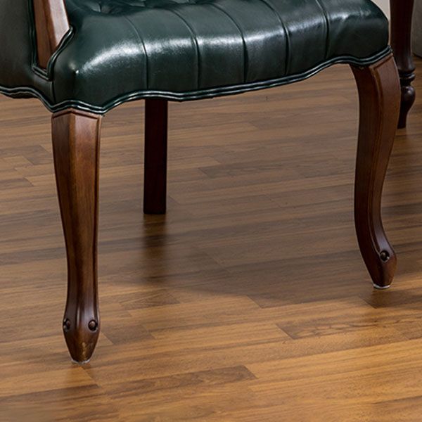 Farmhouse Faux Leather Home Arm Chair Matte Finish Solid Back Dining Chair