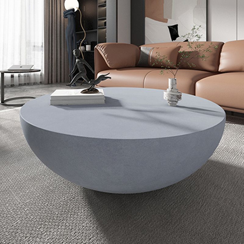 Modern Concrete Black Cocktail Table Round Coffee Table - White