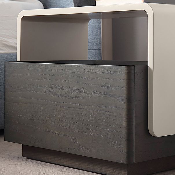 Engineered Wood Bedside Cabinet Modern Bed Nightstand with Drawer