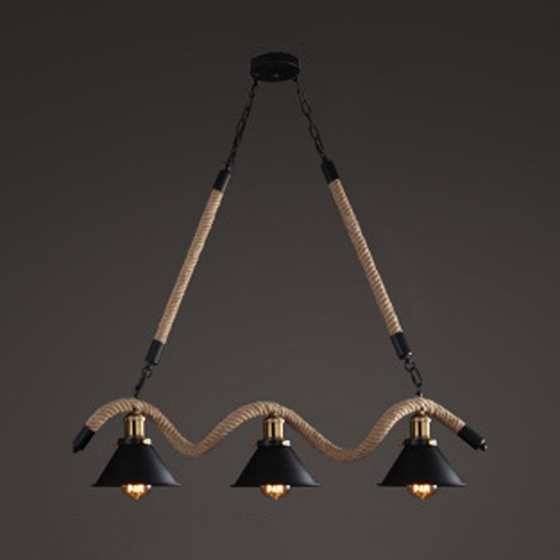 Industrial Hanging Ceiling Light Metal Pendant Lighting Fixtures in Black