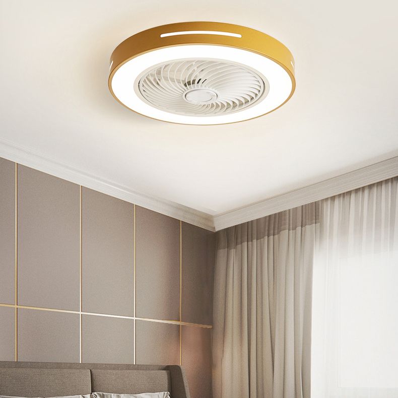 Modern LED Ceiling Fan Light 1-Light Ceiling Mount Lamp with Acrylic Shade for Bedroom