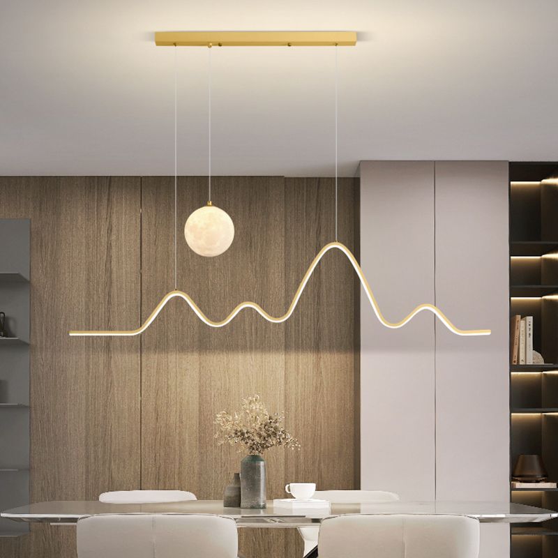 2-Light White/Black/Golden Modernism Style Unique LED Kitchen Island Lighting