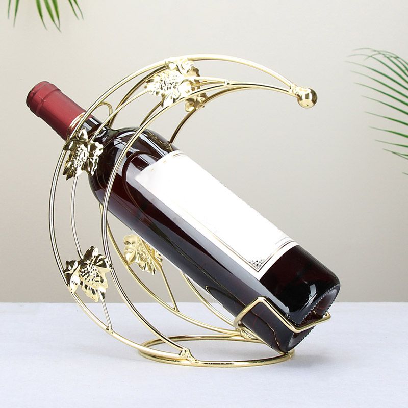 Glam Style Countertop Wine Rack Metal Wine Bottle Rack for Living Room