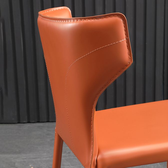 Contemporary Dining Chair with Metal Legs Wingback Parsons Chair for Home Use