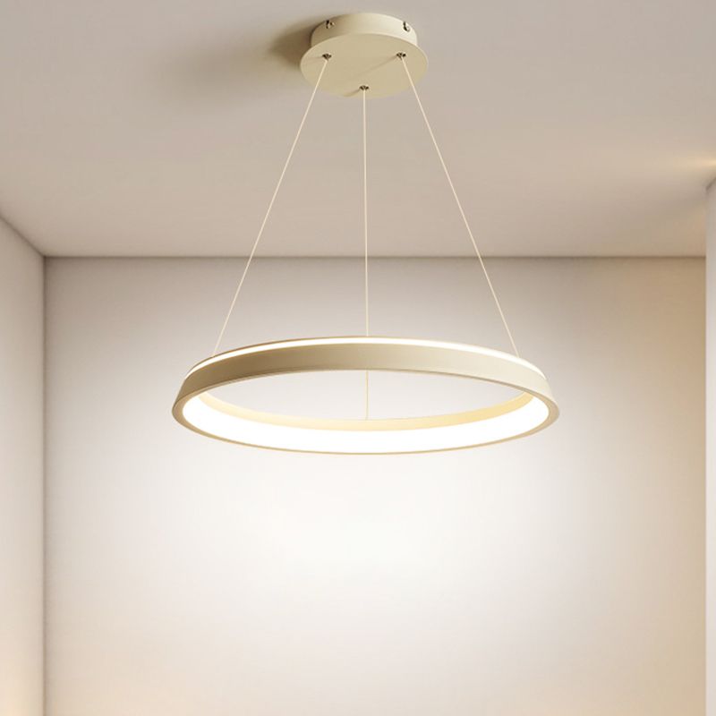 Metal Round Shape Hanging Light Modern Style 1 Light Hanging Ceiling Light