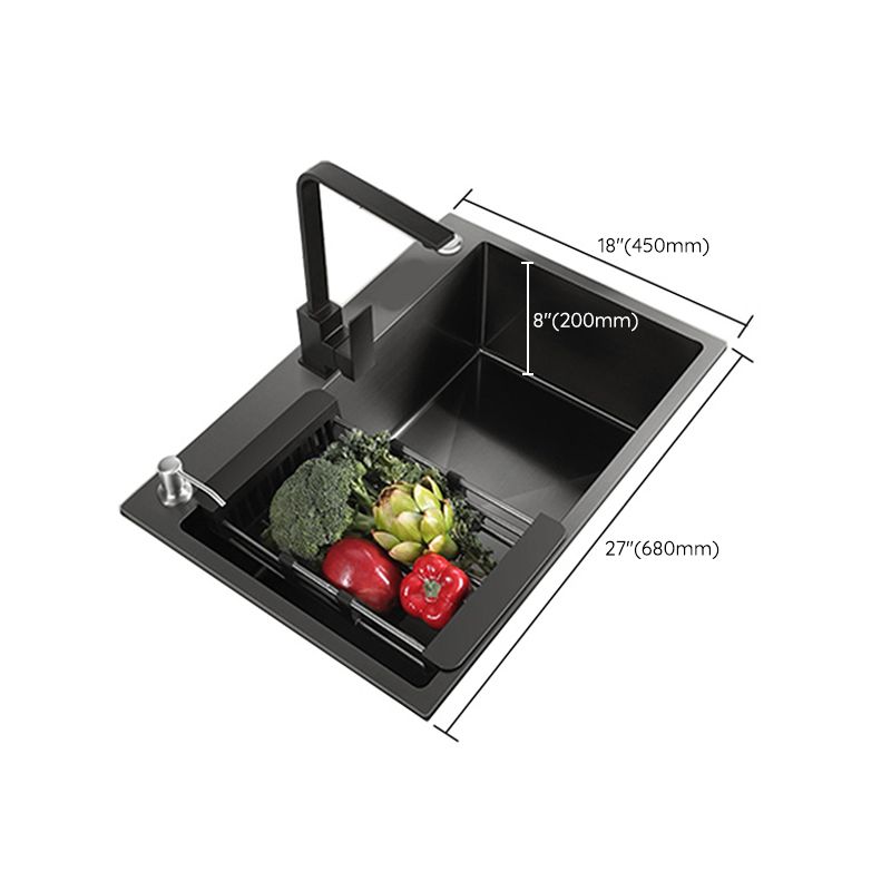 Modern Style Kitchen Sink Stainless Steel Overflow Hole Design Kitchen Sink