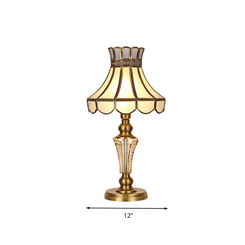 1 Light Nightstand Light Colonial Cone/Bell/Dome Crystal Night Table Lamp in Gold for Bedroom