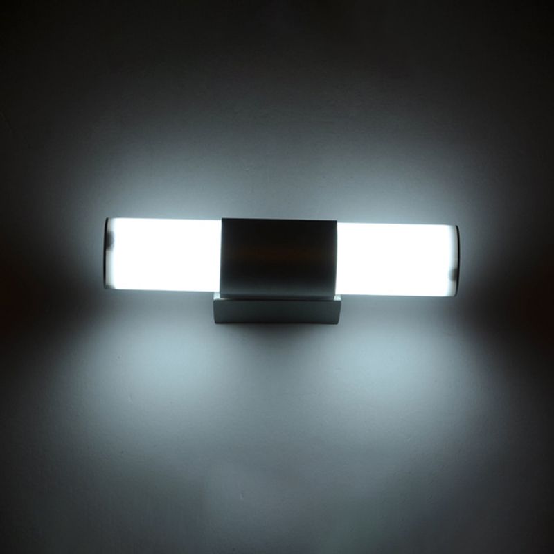 Iluminación de pared de sombra lineal lámpara de apliques de metal de estilo 1 de luz en plata