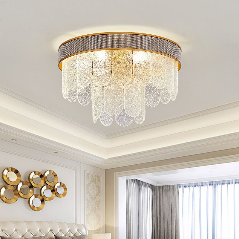 Modern Ceiling Light Simple Glass Flush Mount Light Fixture for Bedroom