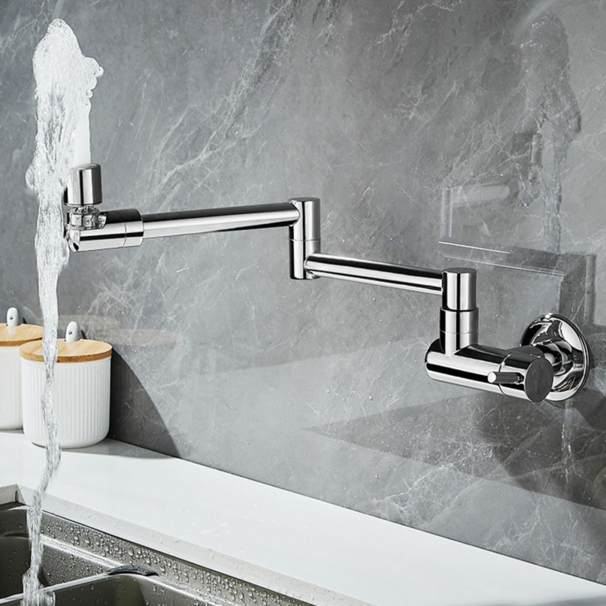 Contemporary Single Handle Kitchen Faucet Wall Mounted Faucet