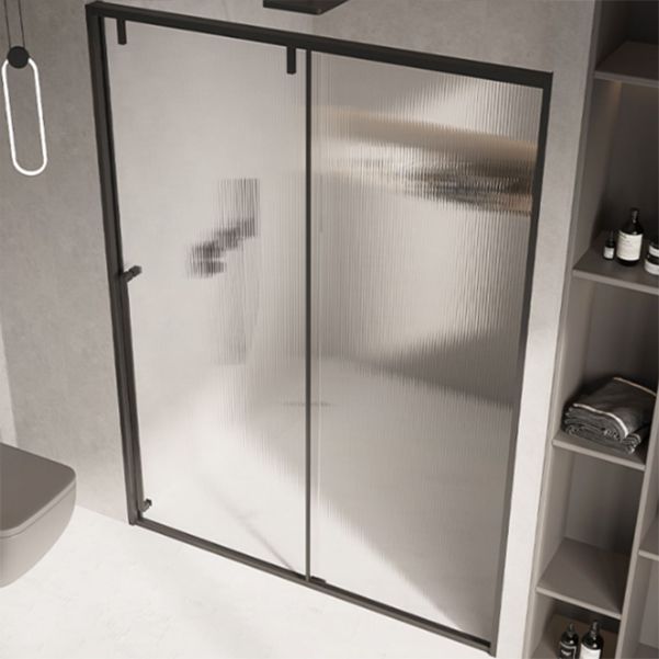 Semi Frameless Stainless Steel Frame Single Sliding Glass Shower Door
