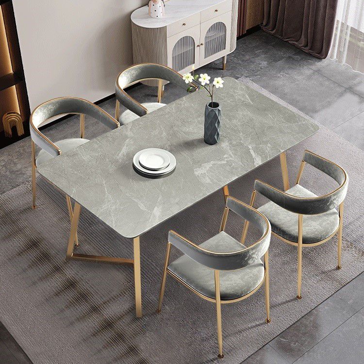 Glam 1/4/5 Pieces Dining Room Chair Set Rectangle Dining Table Set