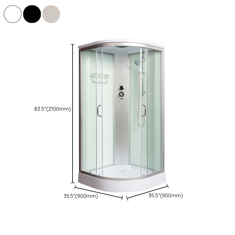 Double Sliding Shower Stall Semi-Frameless 82.5" H Shower Stall in White