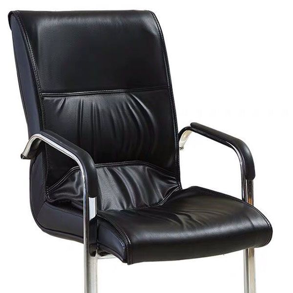 Modern Leather and Metal Desk Chair with Mid Back Home Office Chair