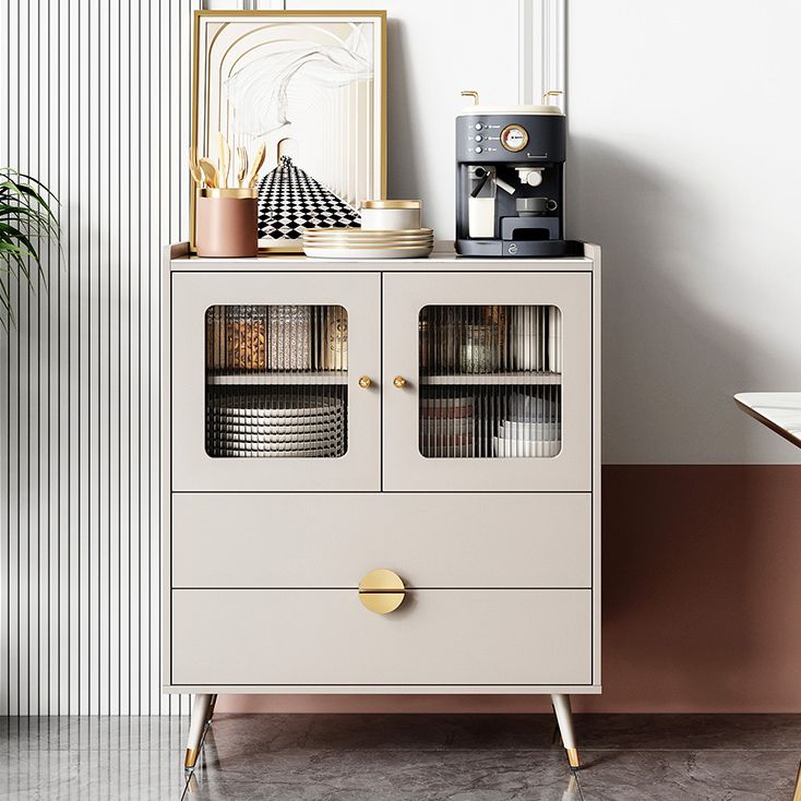 Wood Kitchen Sideboard Cabinet Glam Credenza with Drawers and Storage