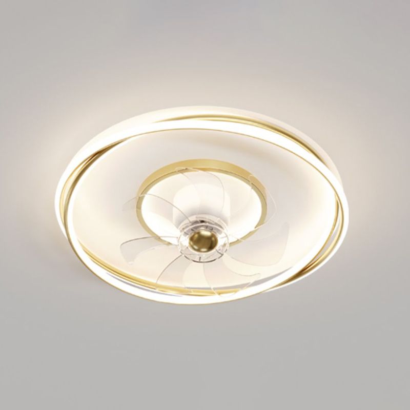 Geometric LED Ceiling Fan Light in Gold Finish Modern Fan Light Ceiling