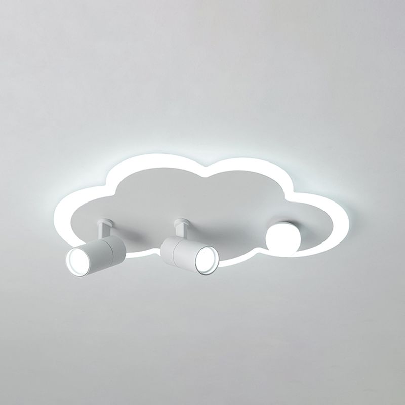 Montaggio semifulto a LED di nuvole bianche in moderno appuntamento a soffitto interno in metallo creativo con ombra acrilica