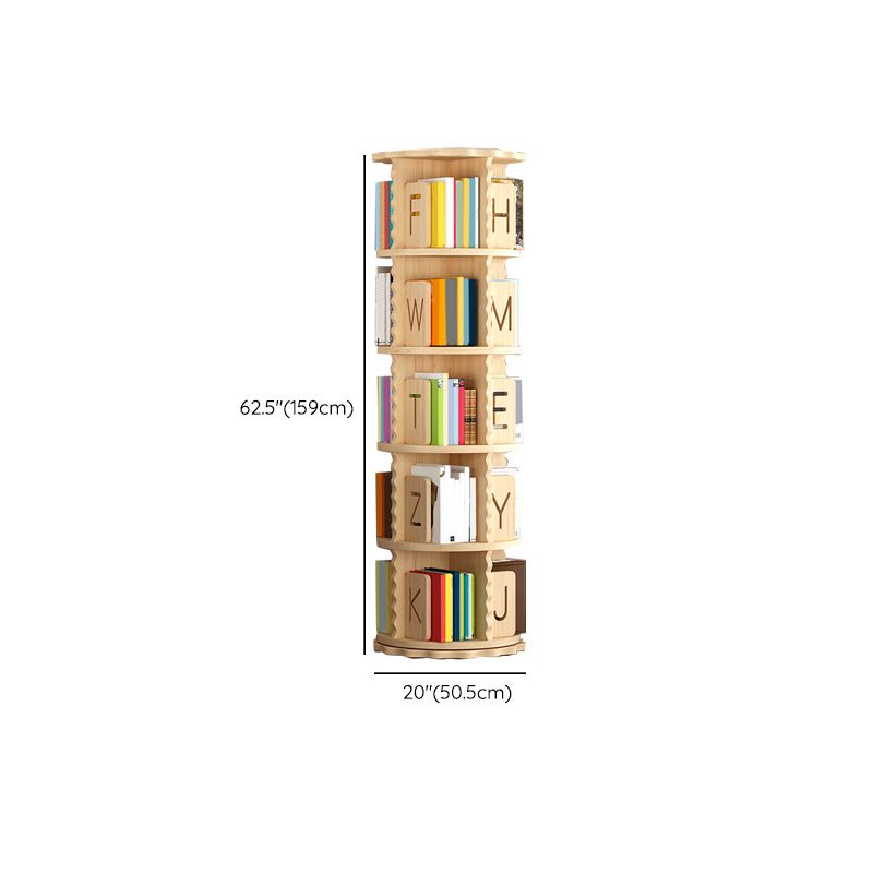 Solid Wood Rotatable Standard Bookcase Children's Storage Bookshelf