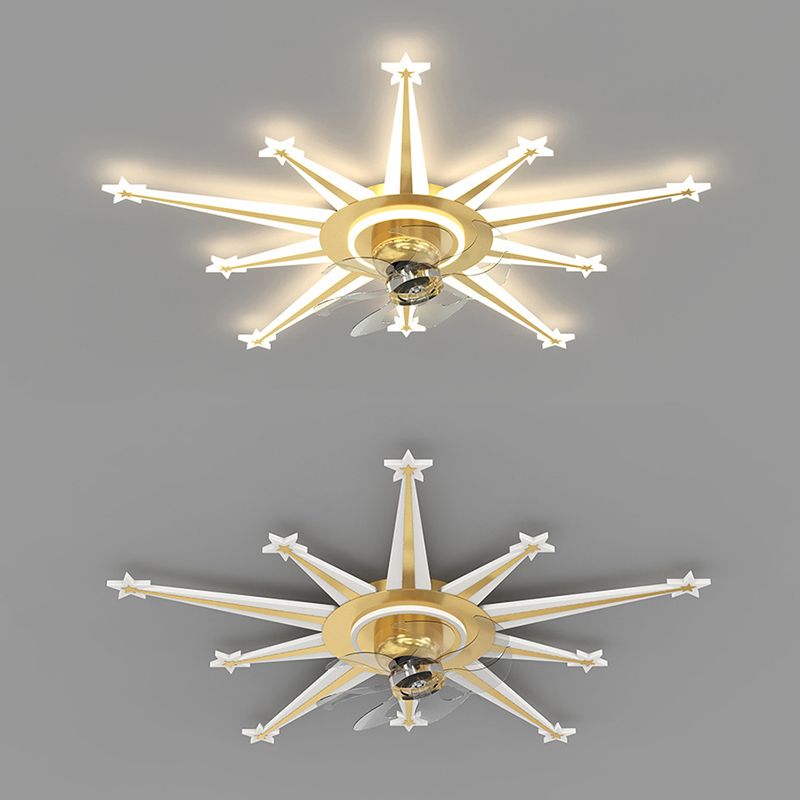 7-Blade LED Fan with Light Contemporary Golden/Black Ceiling Fan for Home