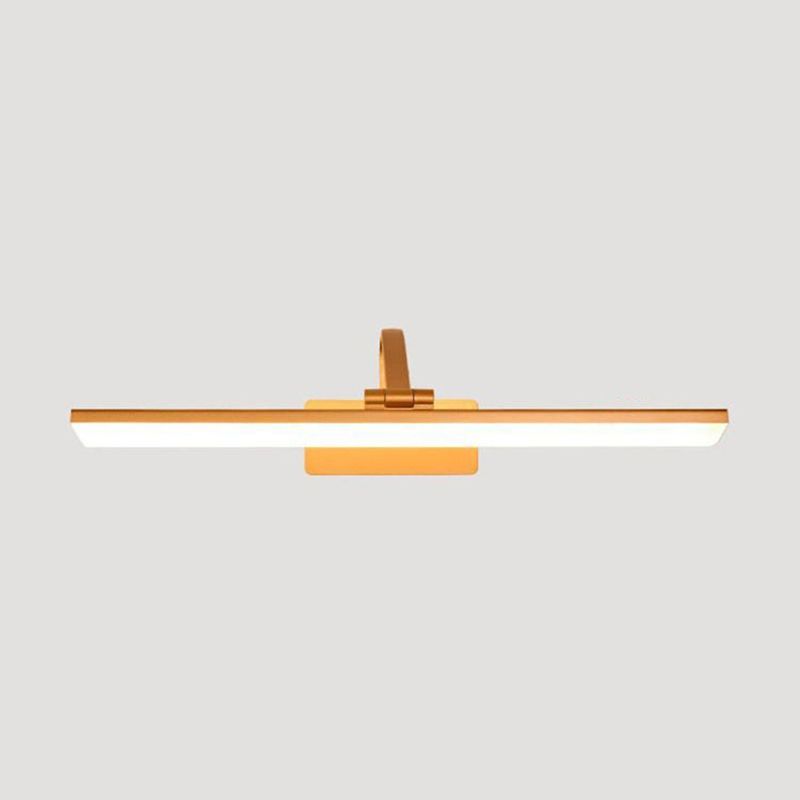 Linear Wall Light Fixture Modern Metal Single Light LED Mirror Light for Bathroom