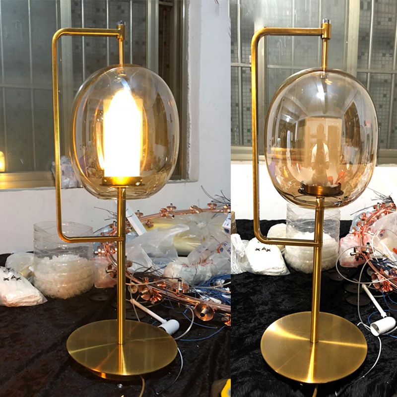 Contemporary Style Dome Table Lamp Glass 1 Light Table Light