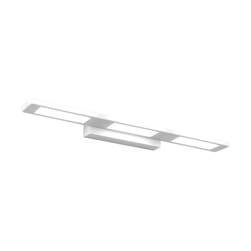 Luz de pared de tocador de acrílico rectangular LED modernista tocador blanco Luz en blanco/cálida luz