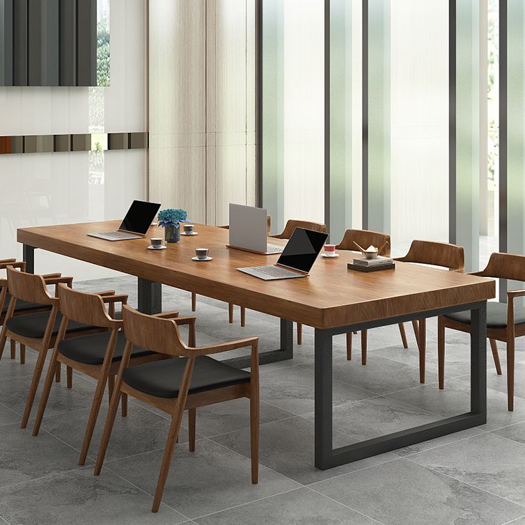 Pine Wood Meeting Table Industrial Rectangle Office Working Table