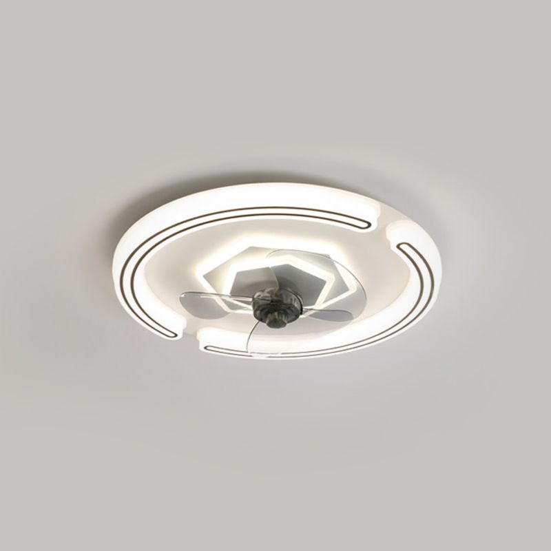 Éclairage de ventilateur de plafond ultrathin Modernisme Acrylique à chambre LED Semi Flush Lightture en blanc