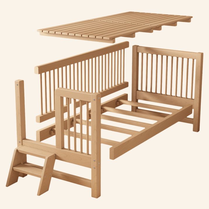 Scandinavian Guardrail Nursery Bed Solid Wood Standard Baby Crib