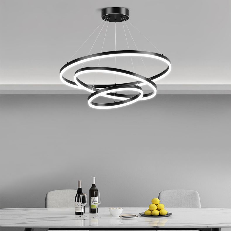 Modern Style Circles Pendant Light Fixtures Metal   Multi Lights Suspension Pendant