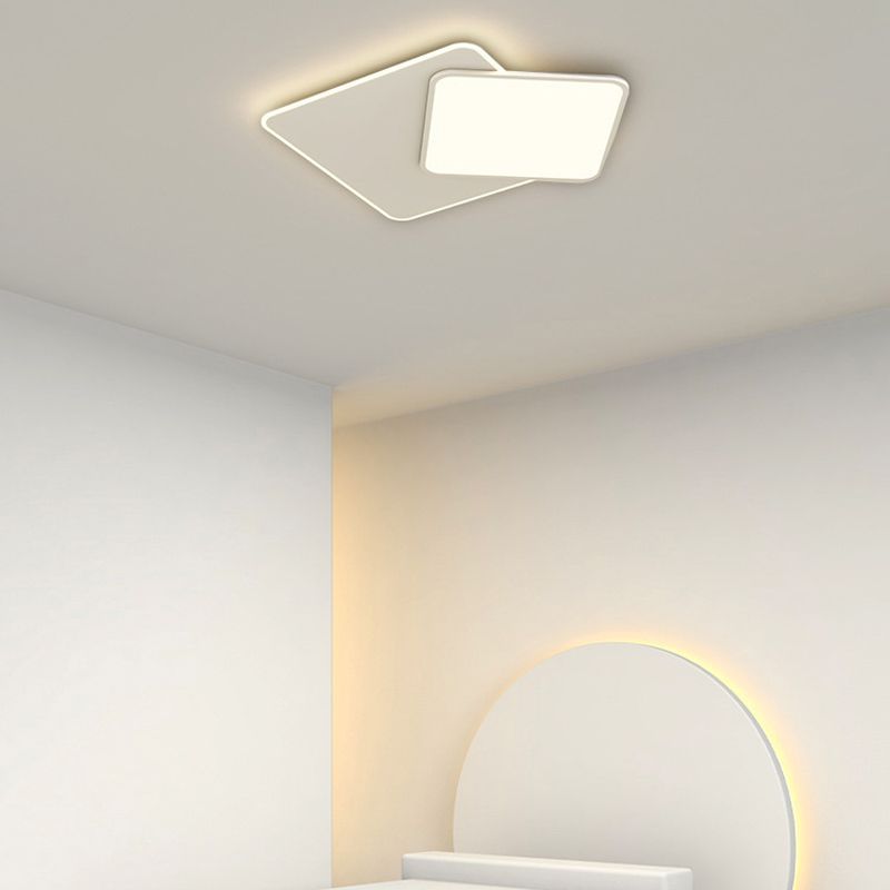 LED White Ceiling Light Modern Square Flush Mount Lighting for Foyer