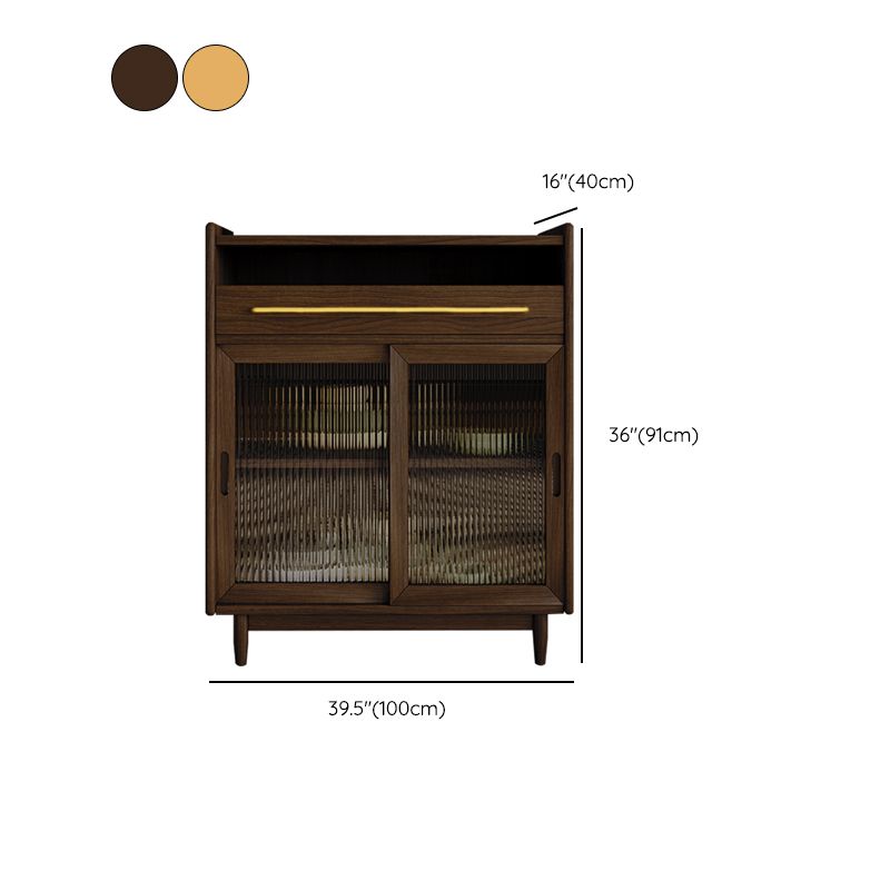 Glam Buffet Server Pine Dining Server with Doors for Living Room