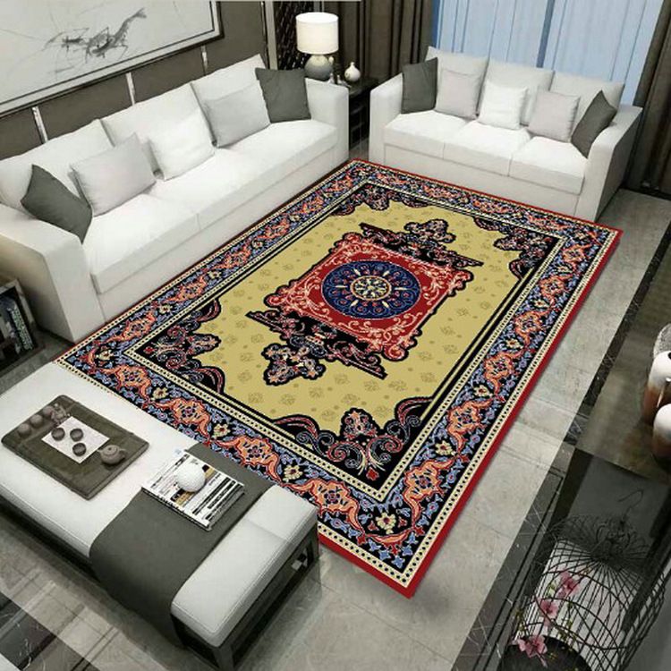 Grand Persian Rug Multicolor Jacquard Printed Rug Washable Non-Slip Backing Pet Friendly Rug for Living Room