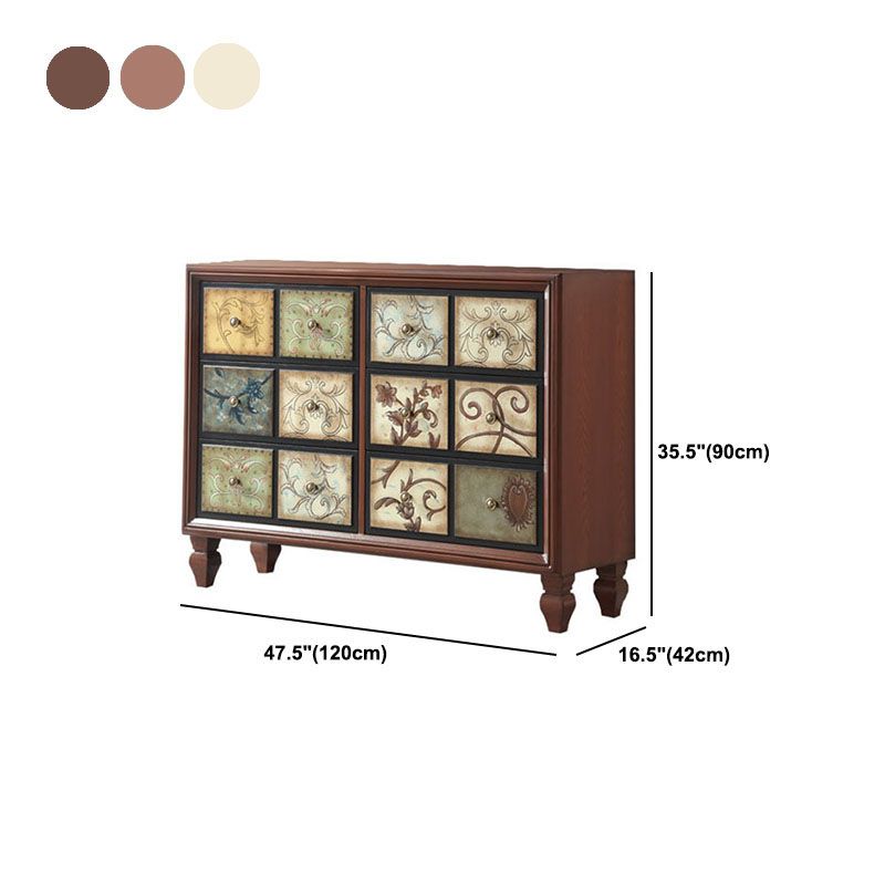 White and Brown Chest Traditional Style Wooden Storage Chest for Bedroom