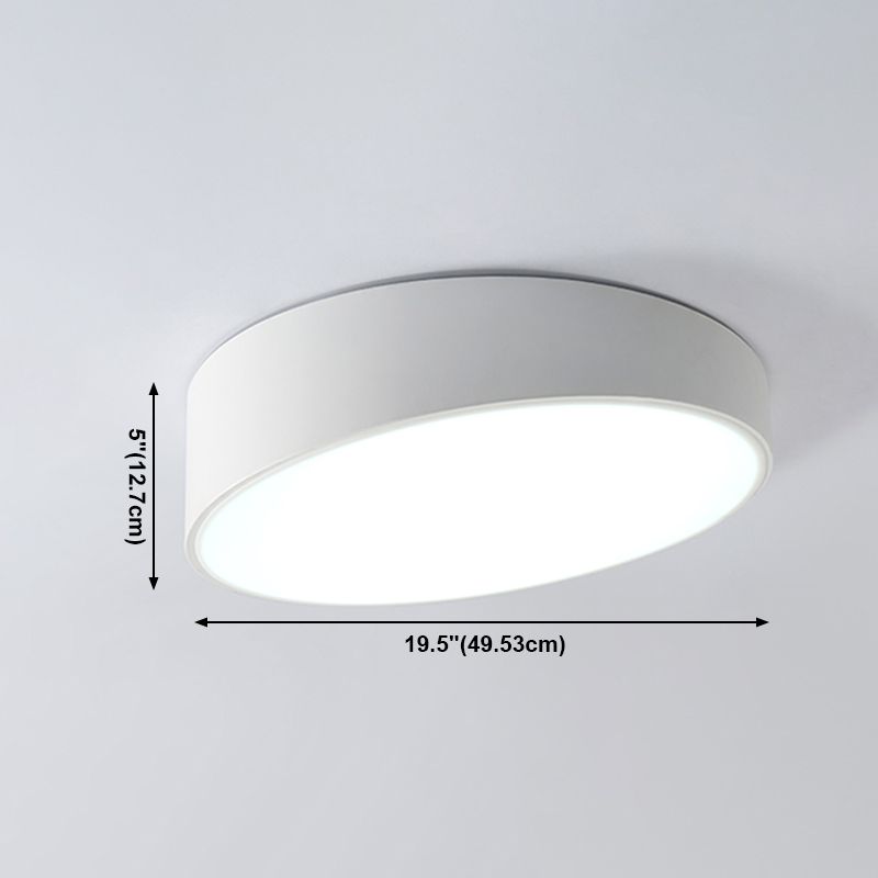 Metal Geometric Flush Mount Lighting Modern Style LED Ceiling Light in White