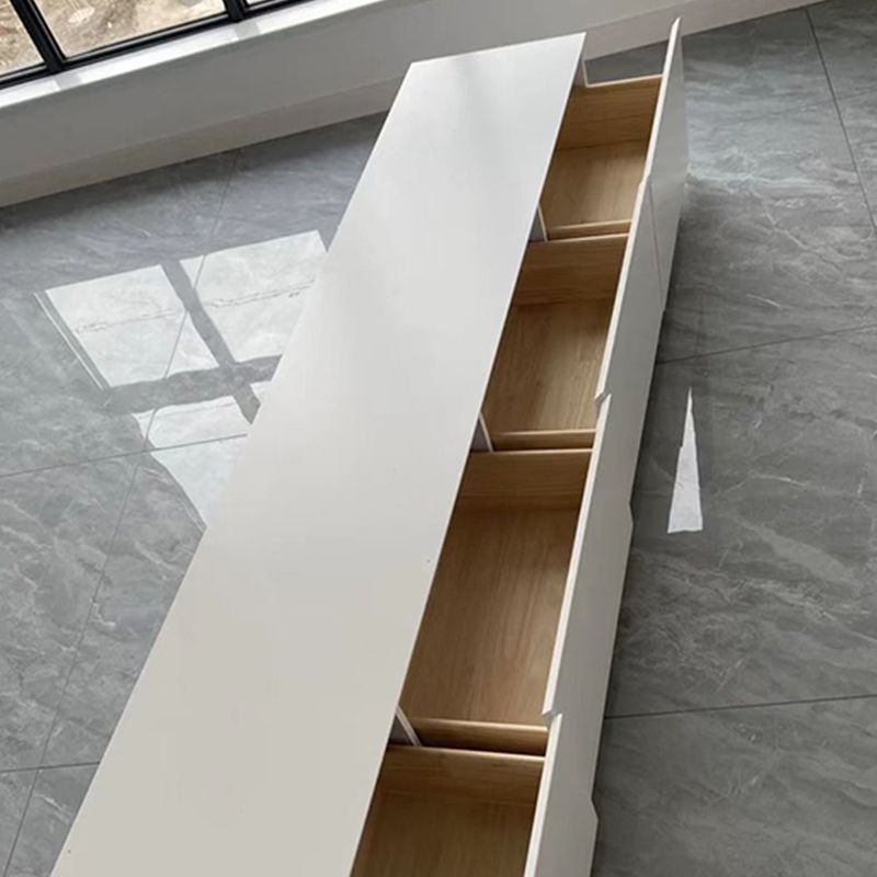 Modern White TV Console Contemporary TV Stand with Drawers for Living Room