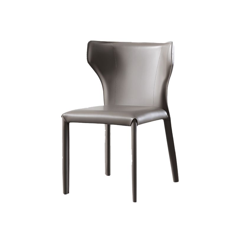 Armless Dining Chairs Modern Leather Wingback Side Chairs for Dining Room