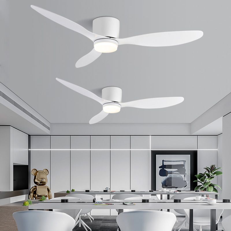 Minimalist LED Ceiling Fan Flush in Black / White 3 - Blades Fan Ceiling