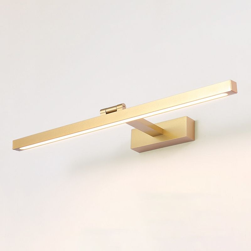 Estilo moderno de tono lineal mate de pared metal 1 iluminación de pared de espejo de luz en oro