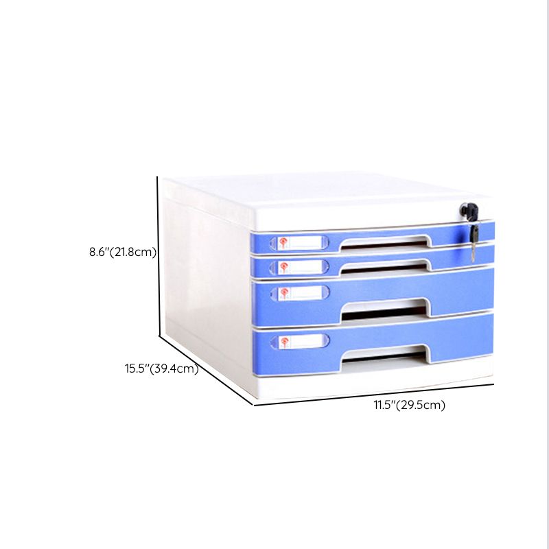 Coastal Cabinet Plastic Locking Drawers File Cabinet for Office