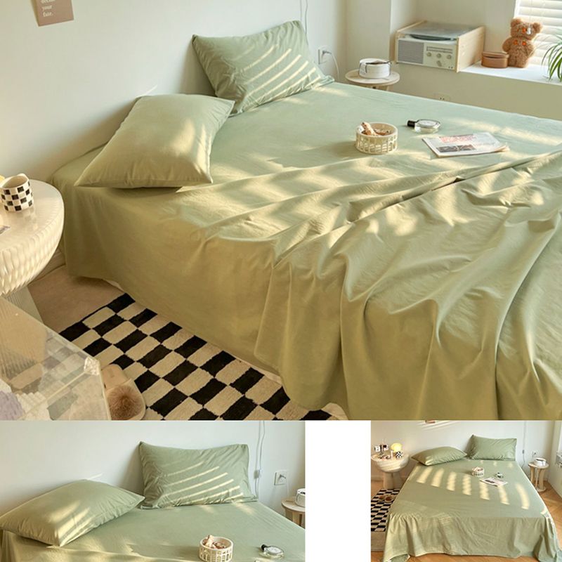 Solid Color Sheet Set Fade Resistant Cotton Breathable Bed Sheets