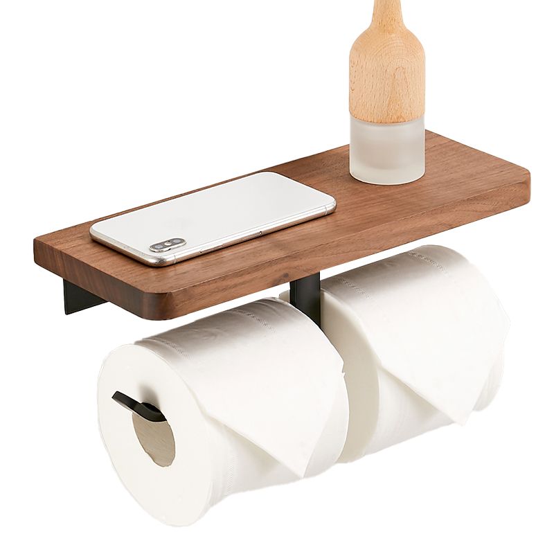 Solid Wood Bathroom Accessory Set Foldable Metal Bathroom Hardware